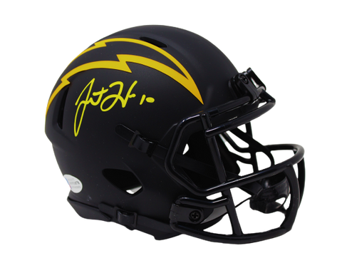 Justin Herbert Los Angeles Chargers Signed Eclipse Mini Helmet Helmet BAS