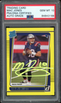 2021 Donruss Rated Rookie Yellow #255 Mac Jones On Card PSA/DNA Auto GEM MINT 10