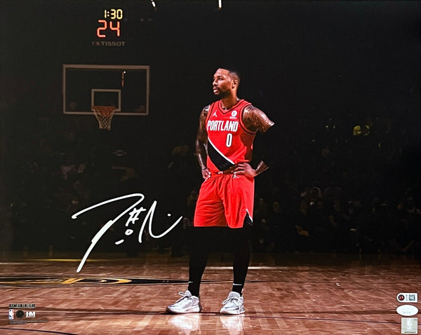 Damian Lillard Portland Trail Blazers Signed On Court 16x20 Photo