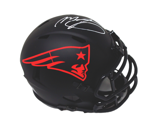 Mac Jones New England Patriots Signed Autograph Riddell Eclipse Mini Helmet JSA