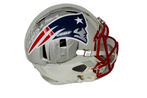 Randy Moss New England Patriots Signed FS Chrome Straight Cash Homie Helmet JSA