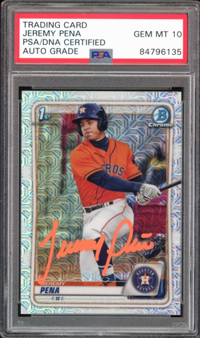 2020 Bowman Chrome Mega Mojo Jeremy Peña RC On Card PSA/DNA Auto GEM MINT 10