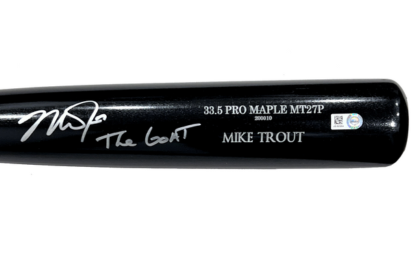 Mike Trout Angels Signed The Goat Inscribed Authentic Nike White