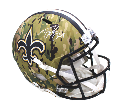 Drew Brees New Orleans Saints Signed Authentic Riddell Full Size Camo Helmet BAS