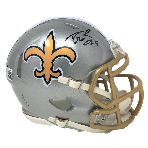 Drew Brees New Orleans Saints Signed Riddell Flash Mini Helmet BAS