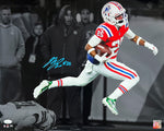 Marcus Jones New England Patriots Signed Throwback Spotlight 16x20 Photo JSA