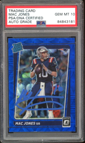 2021 Donruss Optic Rated Rookie Blue Scope Mac Jones PSA/DNA Auto GEM MINT 10