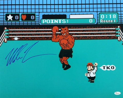 Mike Tyson Signed Autographed NES Punch-Out 16x20 Photo JSA AUTHENTIC