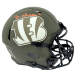 Ja'Marr Chase Cincinnati Bengals Signed Salute to Service Replica Helmet PSA