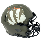 Ja'Marr Chase Cincinnati Bengals Signed Salute to Service Replica Helmet PSA