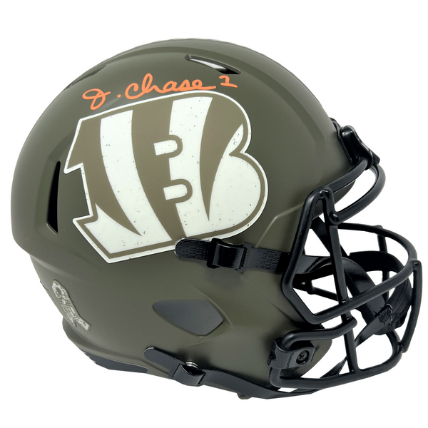 Ja'Marr Chase Cincinnati Bengals Signed Salute to Service Replica Helm –  Diamond Legends Online