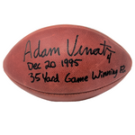 Adam Vinatieri Patriots Signed 35 Yd Game Winning Field Goal Game Used Football