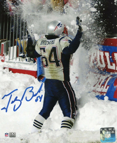 Tedy Bruschi New England Patriots Signed Snow Play 8x10 Patriots Alumni COA