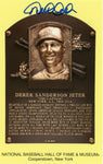 Derek Jeter Yankees Signed HOF 2020 Plaque Postcard Cooperstown Stamped MLB