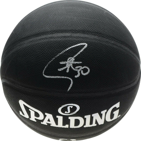 Stephen Curry Golden State Warriors Signed Spalding Black Basketball FANATICS