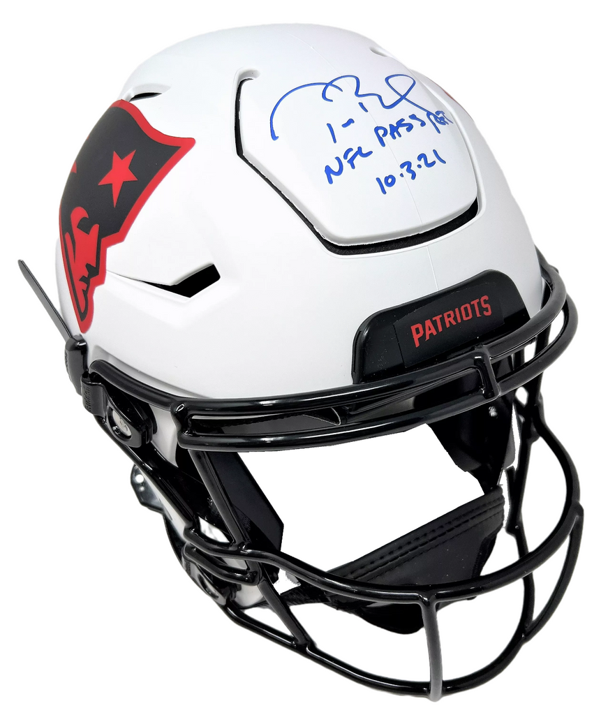 patriots speedflex helmet Tom Brady Patriots Signed NFL Pass Record SpeedFlex Authentic Lunar He – Diamond Legends Online