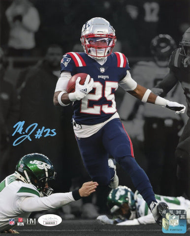 Marcus Jones New England Patriots Signed GW Walk Off TD Spotlight 8x10 Photo JSA