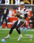 Mac Jones New England Patriots Signed Fanatics Away 8x10 Photo BAS Beckett