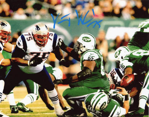 Vince Wilfork New England Patriots Signed Butt Fumble Jets 8x10 Patriots Alumni