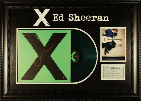 Ed Sheeran Multiply Signed LE Green Vinyl Album Custom Designed Frame JSA LOA