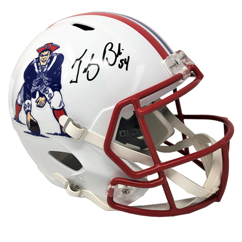 Tedy Bruschi New England Patriots Signed Throwback Replica Helmet Patriots Alum