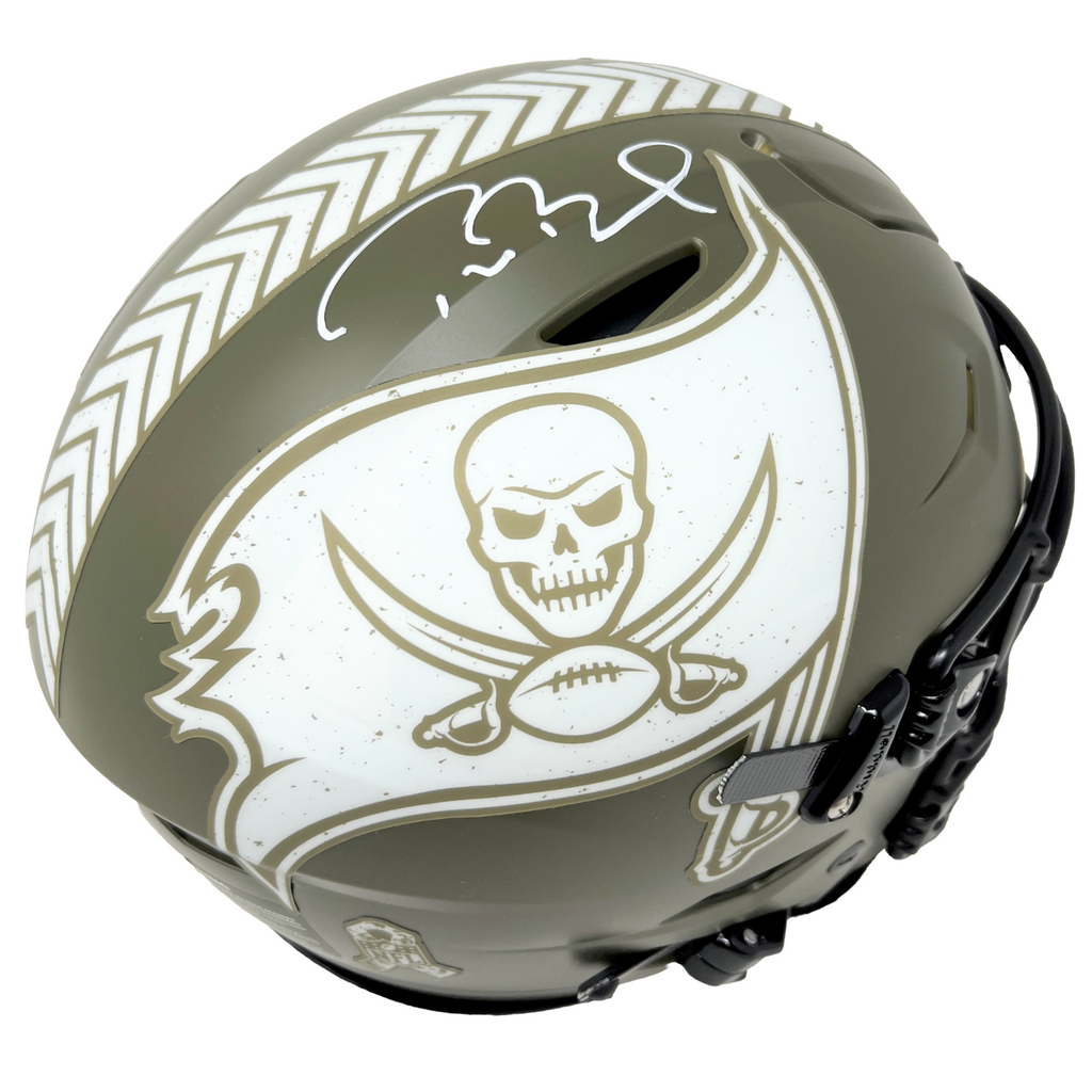 Tom Brady Autographed Buccaneers Salute To Service Mini Helmet Fanatics