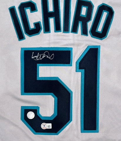 Ichiro Suzuki Seattle Mariners Signed Authentic Majestic Gray