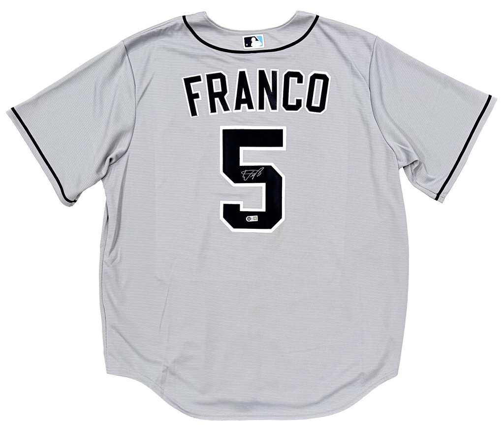 Tampa Bay Rays Wander Franco Autographed White Nike Jersey Size XL