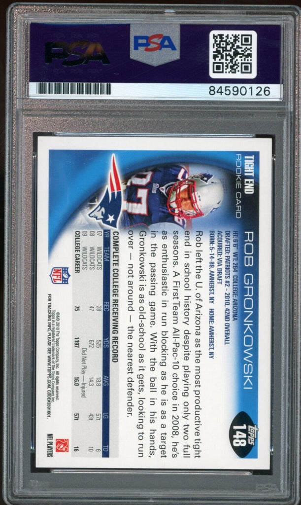 Rob Gronkowski Rookie! 2010 Topps #148 New England Patriots Tight-End –