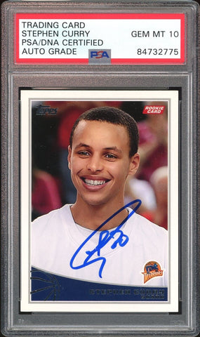 2009 Topps #321 Stephen Curry RC Rookie On Card PSA/DNA Auto GEM MINT 10