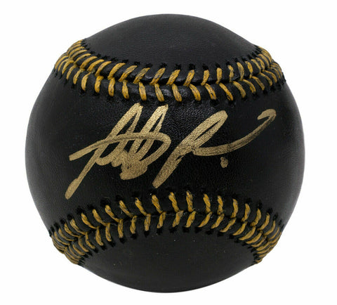 Fernando Tatis Jr  SD Padres Signed OMLB Black Baseball Autographed Gold JSA USA
