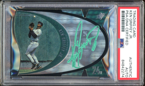 1997 SPx Sample #SPX45 Ken Griffey Jr. On Card Teal Ink PSA/DNA Auto Authentic