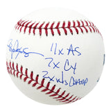 Roger Clemens Red Sox Yankees Signed Career Stats Inscribed OMLB Baseball JSA