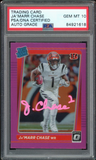 2021 Optic Rated Rookie Holo Pink Ja'Marr Chase On Card PSA/DNA Auto GEM MINT 10