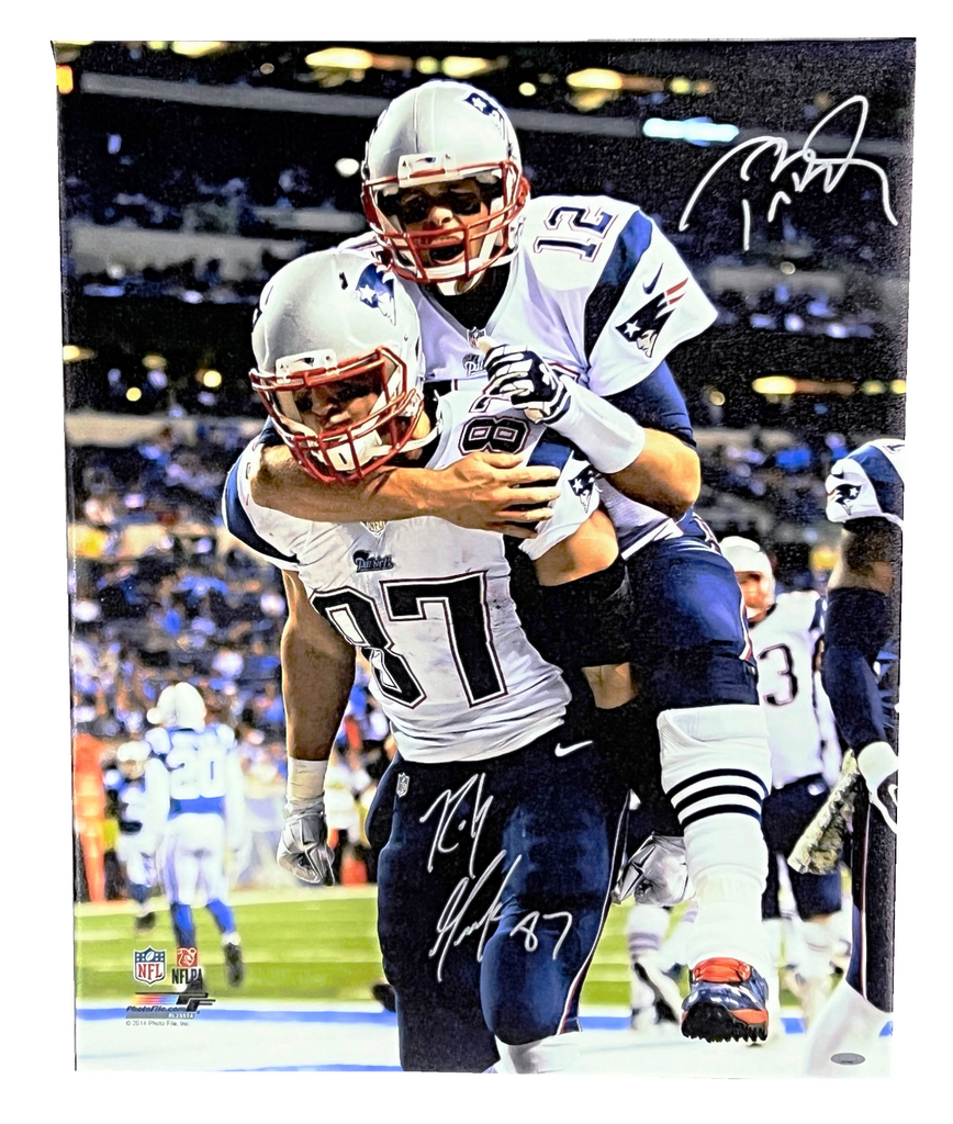 Tom Brady and Rob Gronkowski Autographed New England Patriots