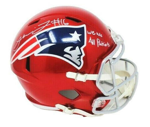 Jakobi Meyers New England Patriots Signed Full Size Replica Flash Helmet BAS