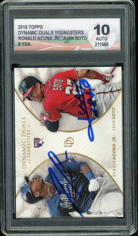 2018 Topps Dynamic Duals Youngsters Ronald Acuna Jr/Juan Soto RC BAS DGA 10 Auto