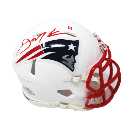 Julian Edelman New England Patriots Signed Riddell Flat White Mini