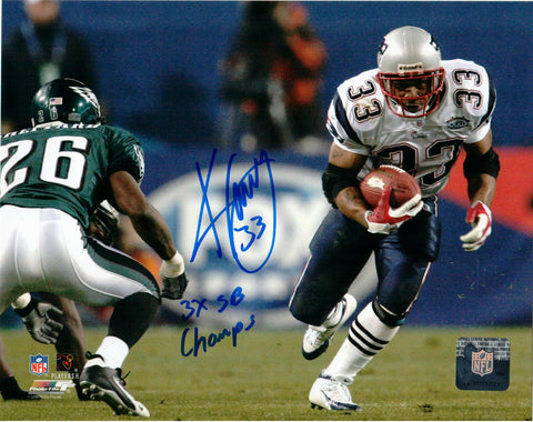 Kevin Faulk New England Patriots Signed Autographed 8x10 Photo 3X SB Champs