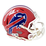 Josh Allen Buffalo Bills Signed Riddell Red Throwback Mini Helmet Beckett BAS