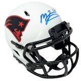 Mac Jones New England Patriots Signed Riddell Lunar Mini Helmet Beckett BAS