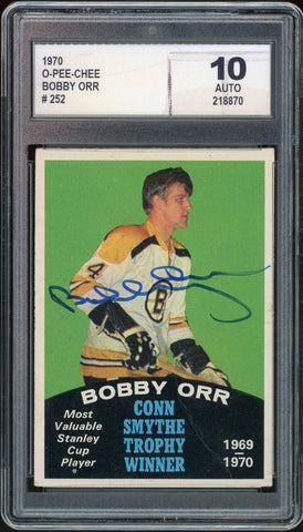 1970 O-Pee-Chee #252 Bobby Orr Signed Great North Road GNR DGA 10 Auto