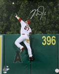 Mike Trout Los Angeles Angels Signed 16x20 Photo Wall Catch MLB Authentic COA