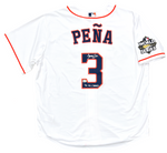 Jeremy Peña Astros Signed 22 WS Champs Inscribed Nike Replica WS Jersey MLB Holo