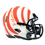 Ja'Marr Chase Cincinnati Bengals Signed Riddell Lunar Mini Helmet BAS Beckett