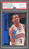 1996 SP #141 Allen Iverson RC Rookie On Card Blue Ink PSA/DNA Auto GEM MINT 10