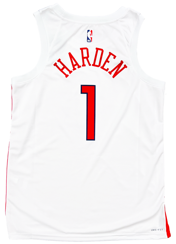 James Harden Philadelphia 76ers Game-Used #1 White Jersey vs