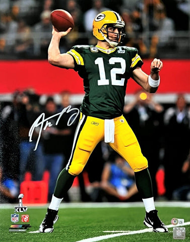 Aaron Rodgers Green Bay Packers Signed 16x20 Super Bowl XLV Photo BAS Beckett