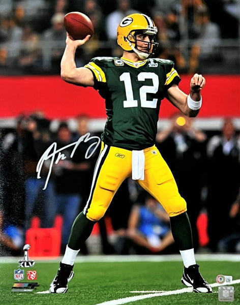 AARON RODGERS GREEN BAY PACKERS AUTOGRAPHED 16X20 PHOTO AASH SUPER