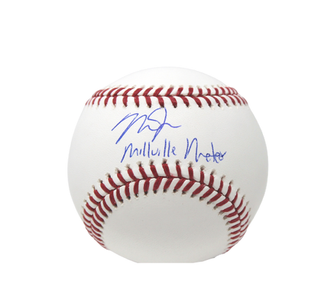 Mike Trout Los Angeles Angels Signed OMLB Baseball "Millville Meteor" Insc MLB